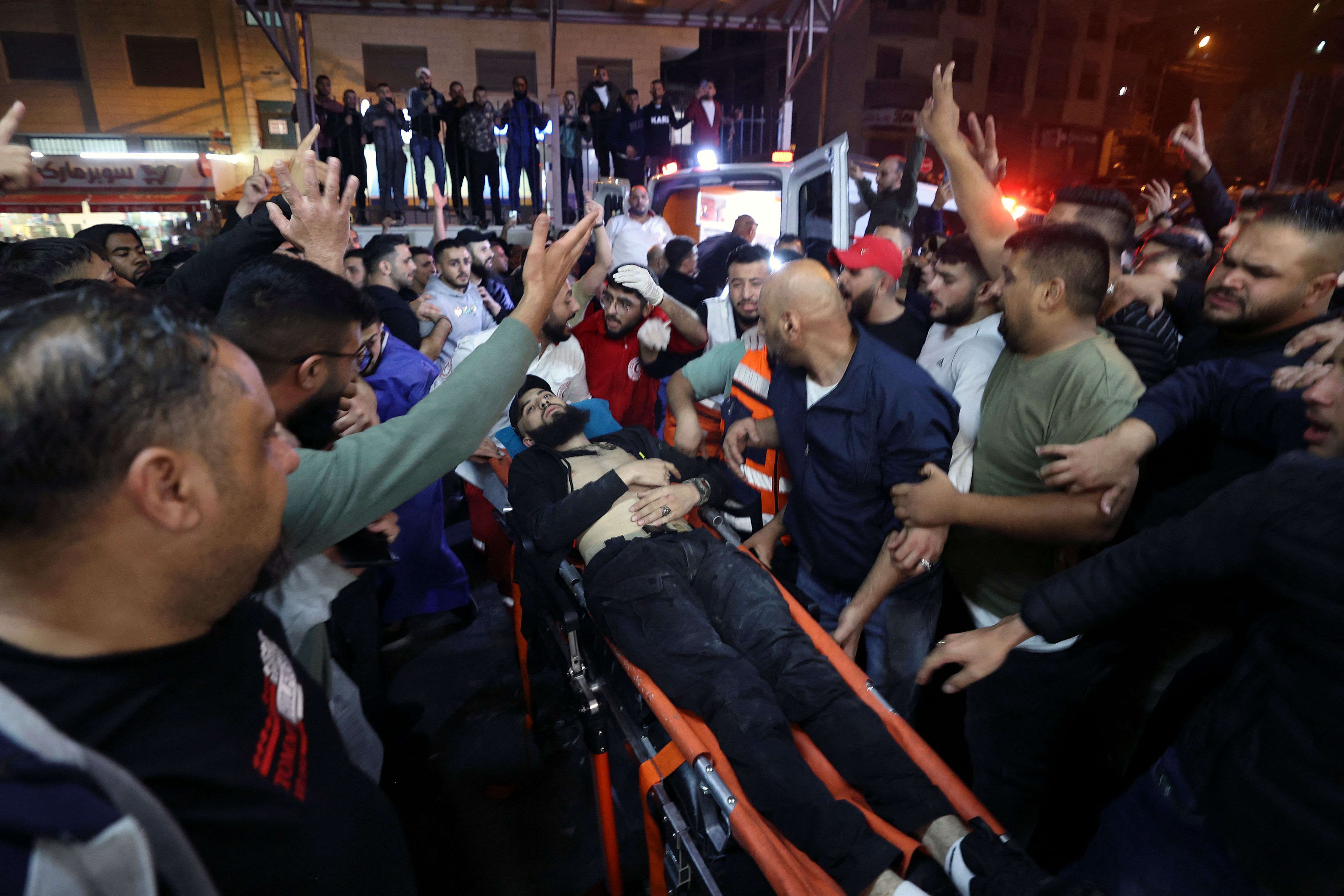 من الإصابات برصاص الاحتلال في نابلس .. تصوير: "الفرنسية"