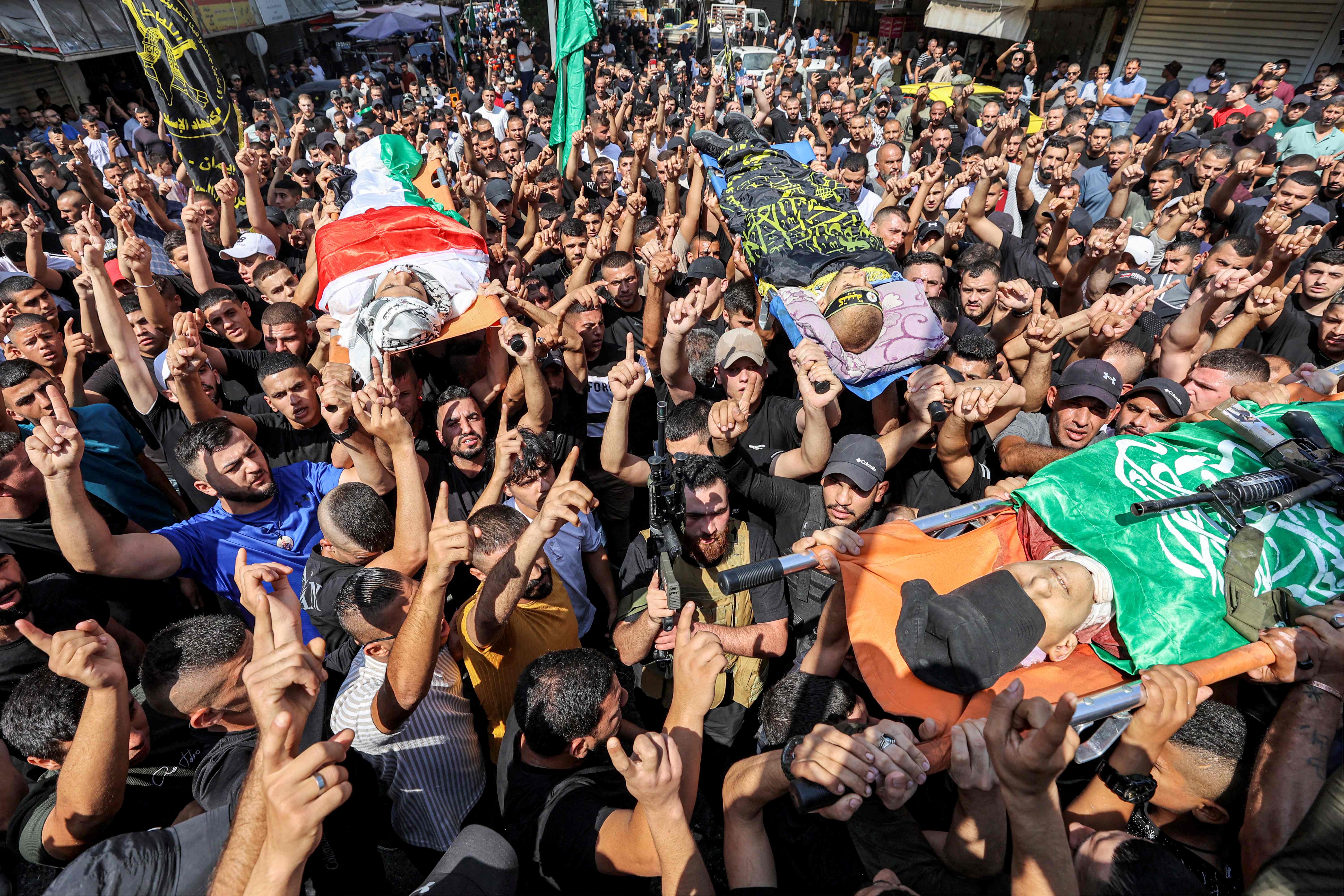 من تشييع شهداء جنين .. تصوير: "الفرنسية"