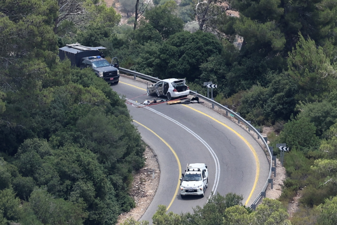 من مكان استشهاد الشاب بلال قدح في دير نظام غرب رام الله .. تصوير: "الفرنسية"