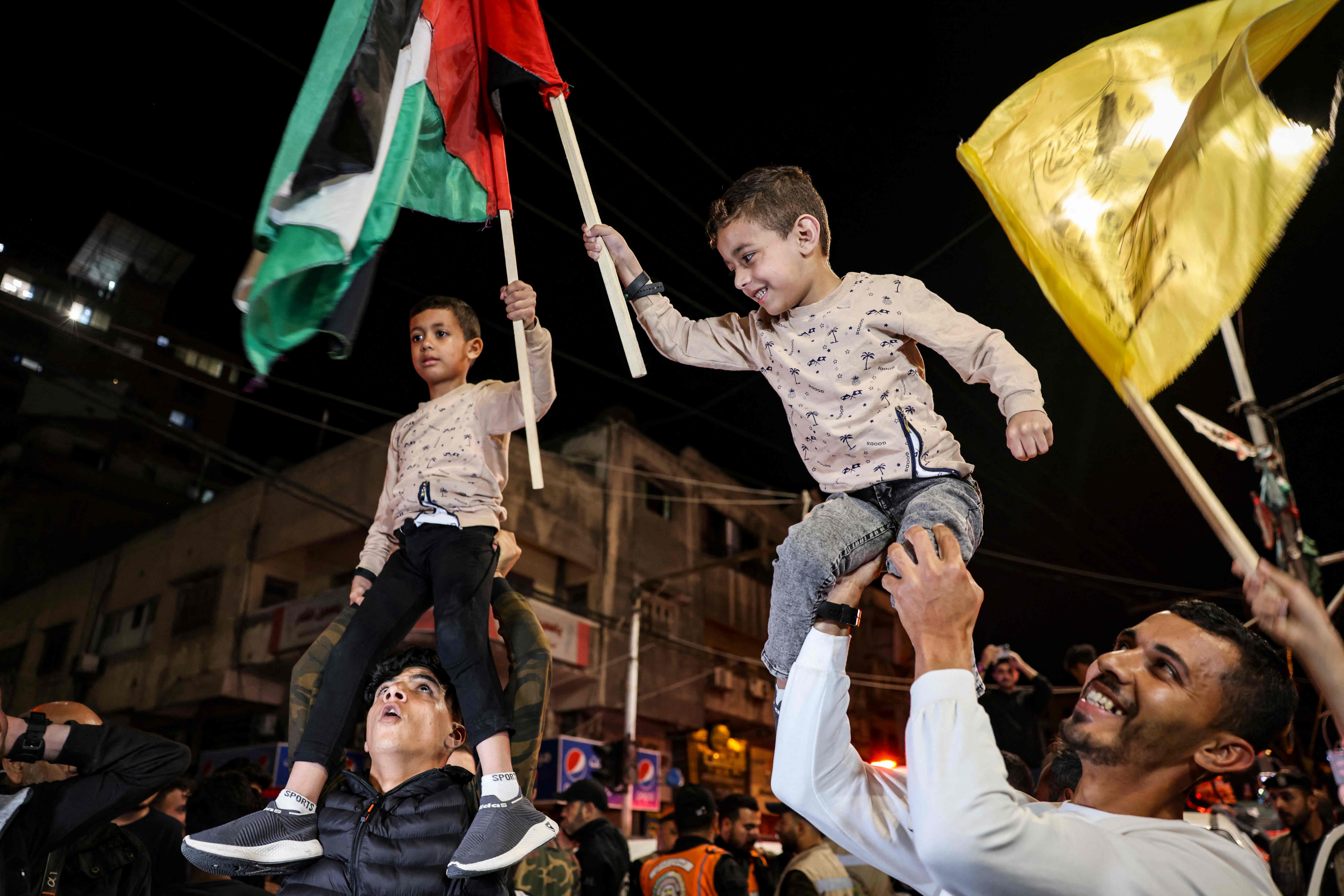 مسيرات بغزة بعد إعلان وقف إطلاق النار .. تصوير: "الفرنسية"