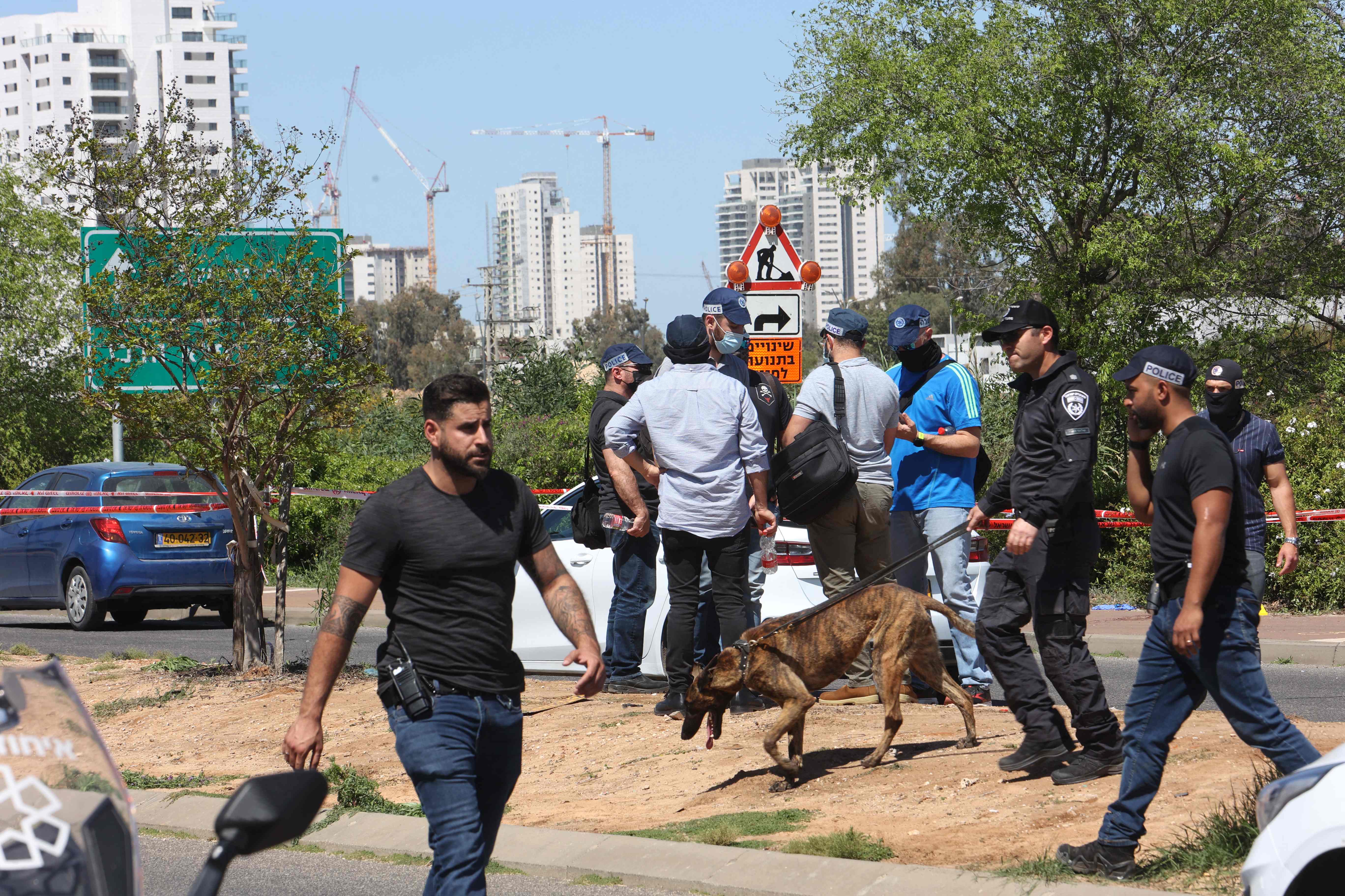 من عملية الطعن في تل أبيب .. تصوير: "الفرنسية"