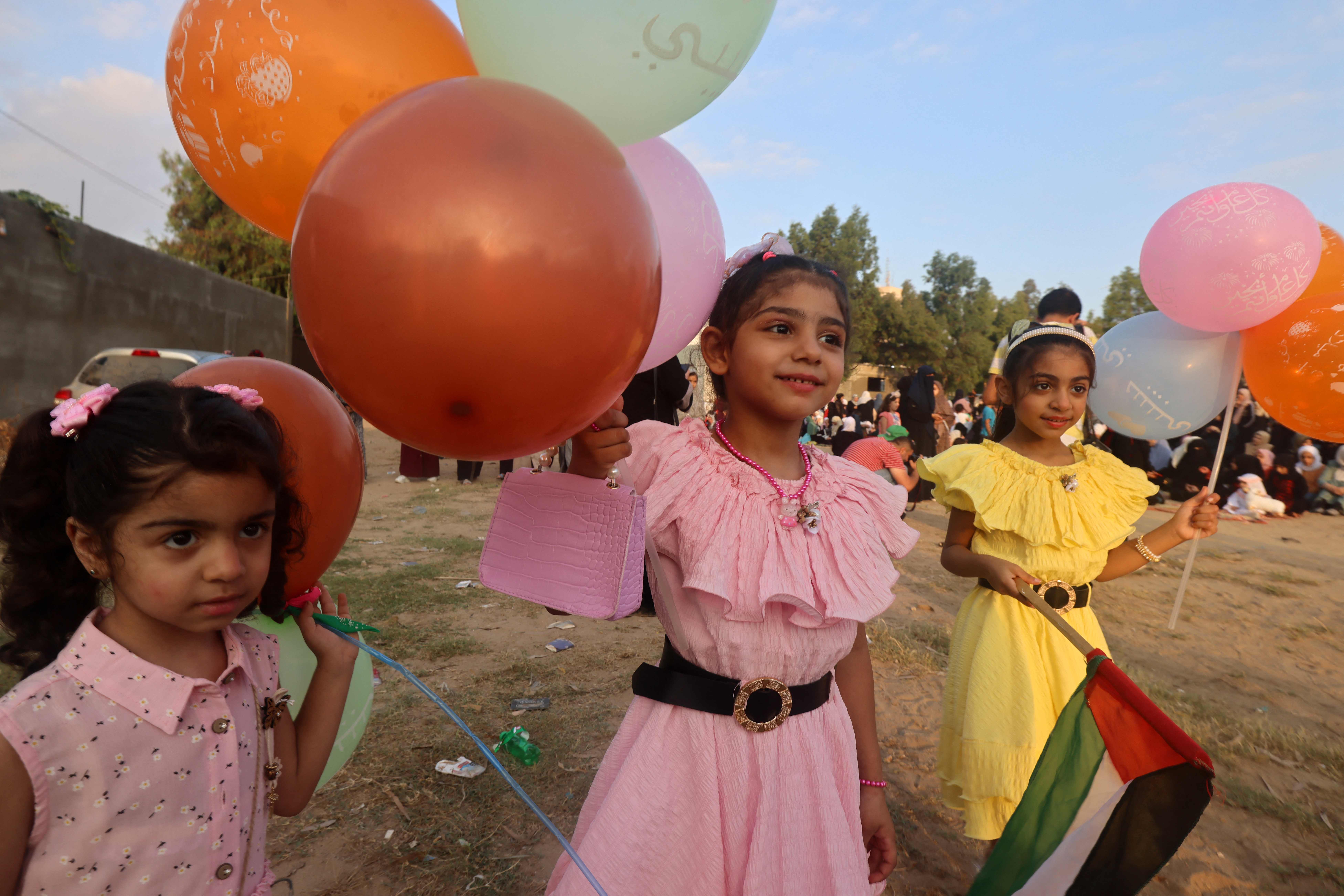 من فرحة الفلسطينيين بعيد الأضحى .. تصوير: "الفرنسية"